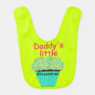 Papa's Kleine Cupcake Sprinkles PERSONALIZE Green Baby Slabbetje