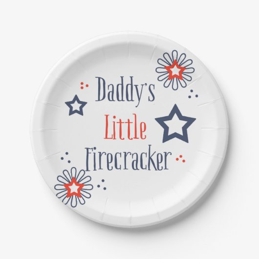 Papa's kleine Firecracker Papieren Bordje (Voorkant)