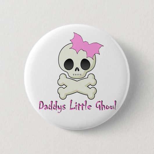 Papa's kleine Ghoul Chiller Font Ronde Button 5,7 Cm (Voorkant)
