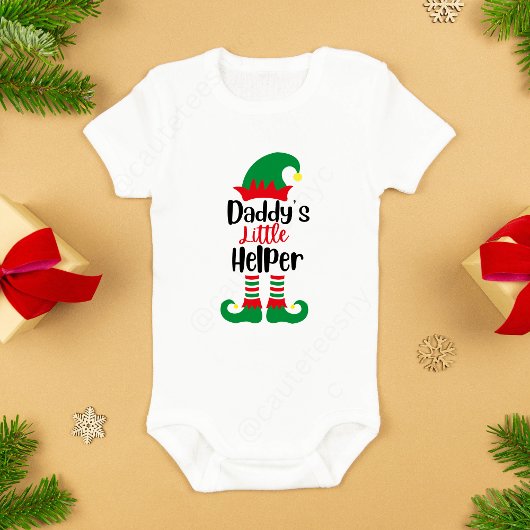 Papa's kleine helper kerst elf romper
