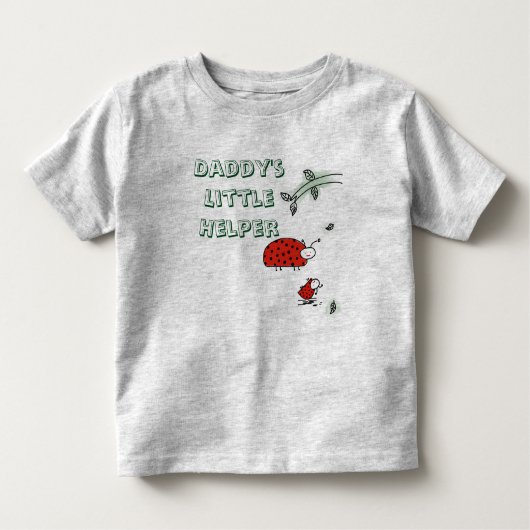 Papa's kleine helper Lady bug cool aangepaste shir Kinder Shirts (Voorkant)