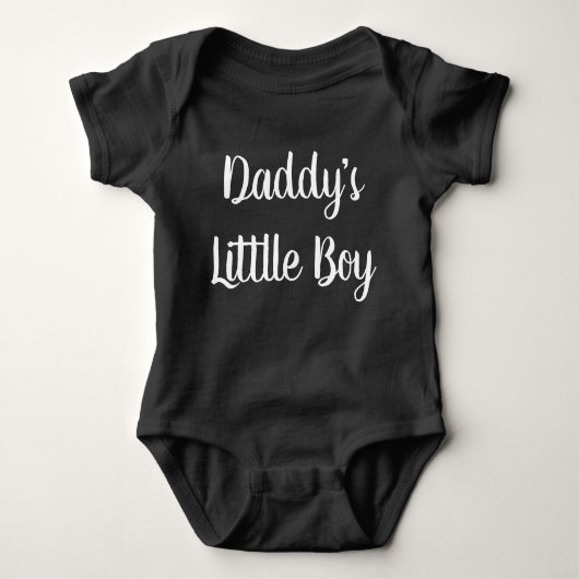 Papa's kleine jongen hand belettering baby bodysui romper (Voorkant)