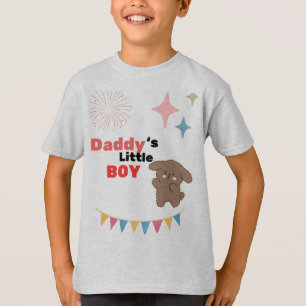 Papa's Kleine Jongen Schattige Hond Heather Grijs T-shirt