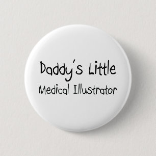 Papa's kleine medische Illustrator Ronde Button 5,7 Cm