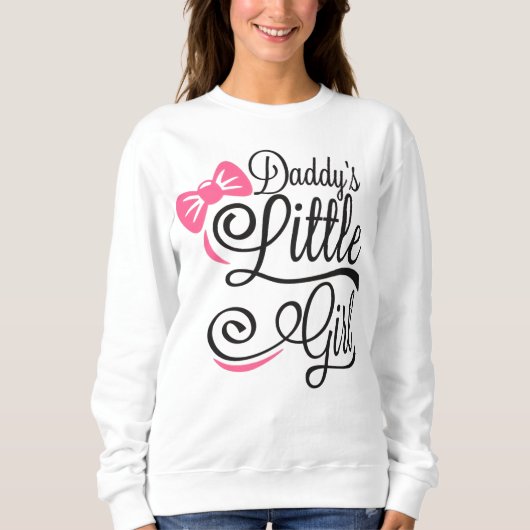 Papa's Kleine Meisje Roze Strik Script Trui (Voorkant)