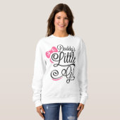 Papa's Kleine Meisje Roze Strik Script Trui (Voorkant volledig)