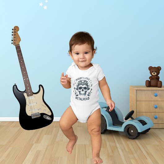 Papa's kleine Metalhead schedel ontwerp Romper
