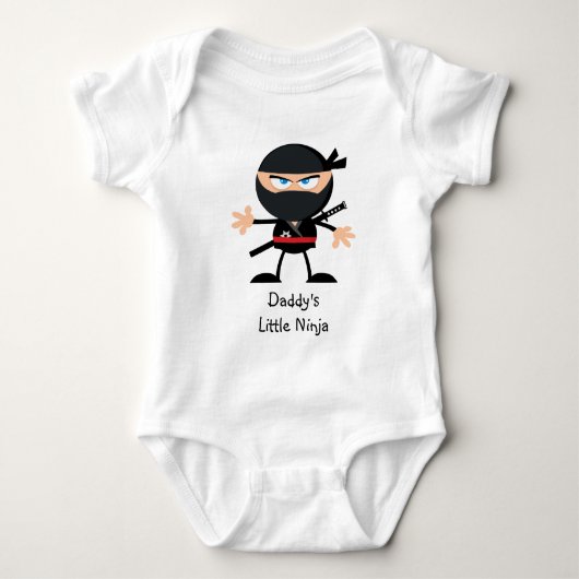 Papa's Kleine Ninja Cartoon Graphic Romper (Voorkant)