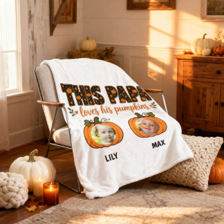 Papa's Kleine Pompoenen 2 Kleinkind Foto Halloween Fleece Deken