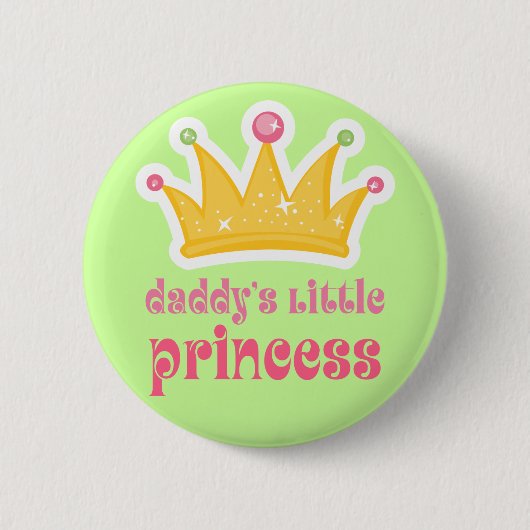 Papa's kleine prinses Crown Ronde Button 5,7 Cm (Voorkant)