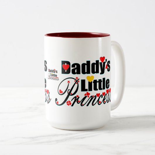 ✔Papa's kleine prinses Fabulous Two-Tone Tweekleurige Koffiemok (Voorkant rechts)