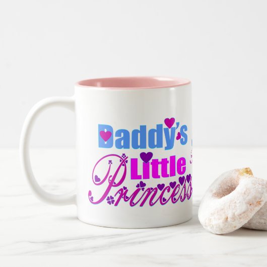 ✔Papa's kleine prinses Fabulous Two-Tone Tweekleurige Koffiemok (Met donut)