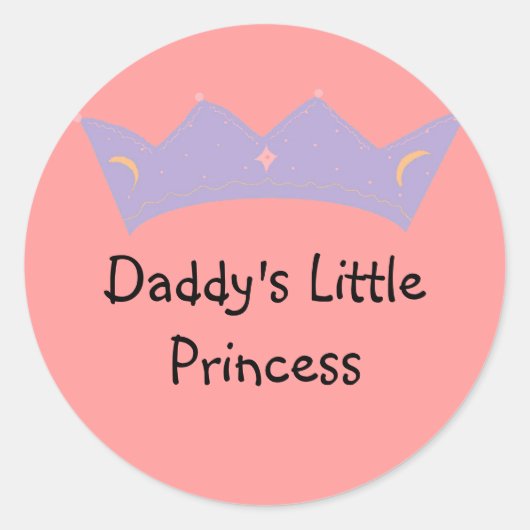 Papa's kleine prinses ronde sticker (Voorkant)