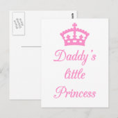 Papa's kleine prinses, sesdesign met kroon briefkaart (Voorkant / Achterkant)