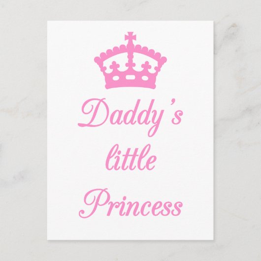 Papa's kleine prinses, sesdesign met kroon briefkaart (Voorkant)