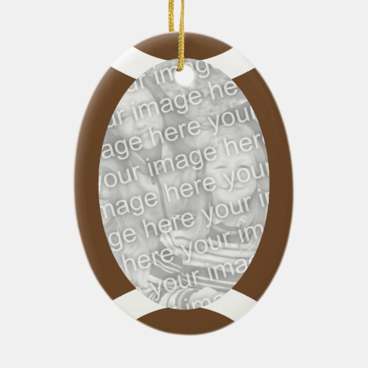 Papa's kleine quarterback verticale foto keramisch ornament (Achterkant)