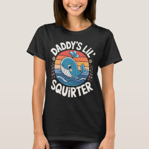 Papa's Kleine Sproeier Retro Walvis Zonsondergang T-shirt