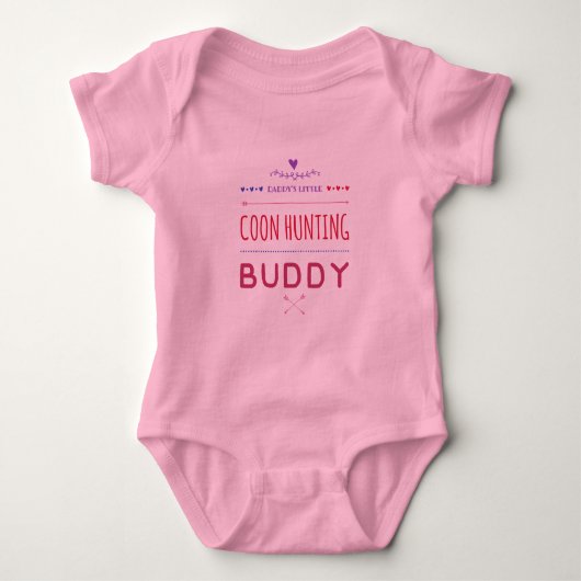 Papa's kleine steenjager die boeddy Baby Girl uitt Romper (Voorkant)