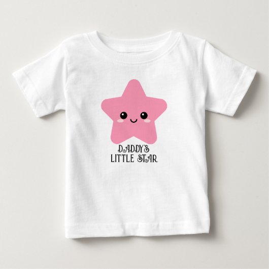 Papa's Kleine Ster, Roze Ster Grafische T-shirt, S (Voorkant)