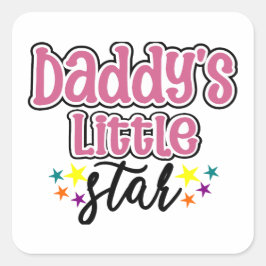 Papa's kleine ster vierkante sticker