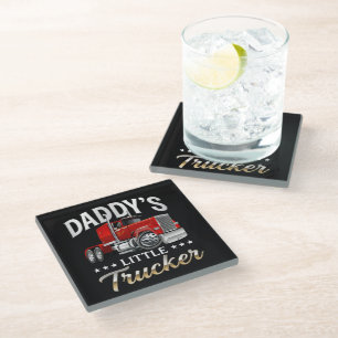 Papa's Kleine Trucker Glazen Onderzetter
