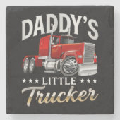 Papa's Kleine Trucker Stenen Onderzetter (Voorkant)