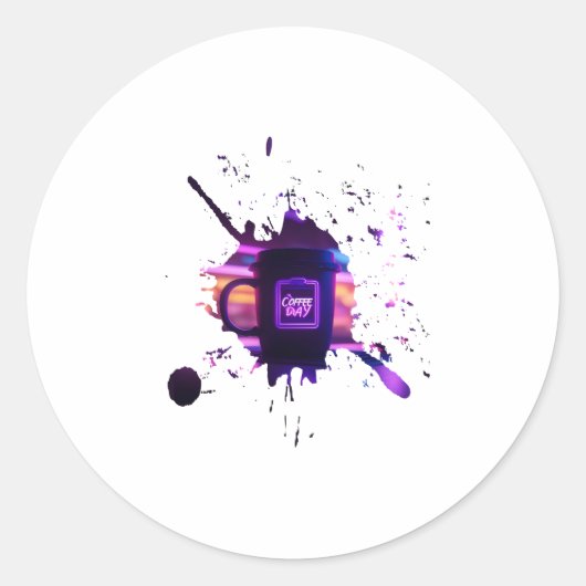 PAPA'S KOFFIE vaders dag Ronde Sticker (Voorkant)