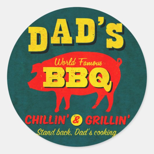 Papa's koken ronde sticker (Voorkant)