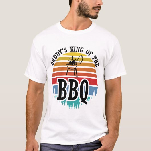 Papa's koning van de Bbq Funny BBQ Grilling Gift T-shirt (Voorkant)