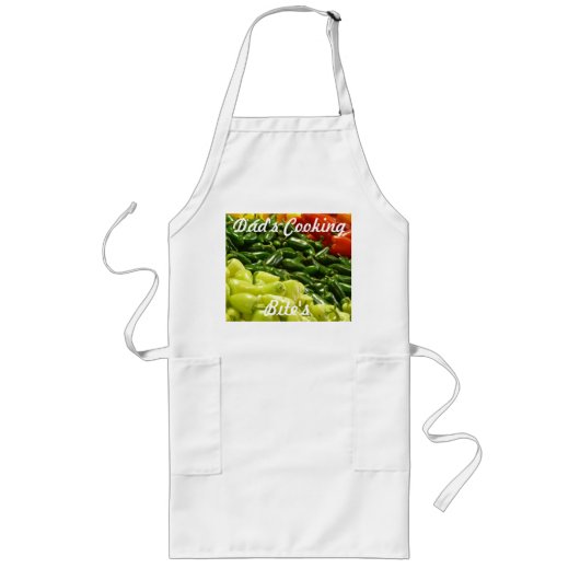 Papa's kookbakstenen, Long Apron, White Lang Schort (Voorkant)