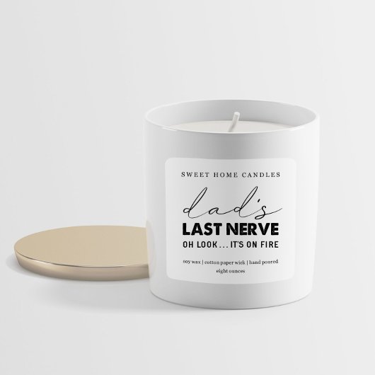 Papa's Last Nerve Candle Label Square Sticker