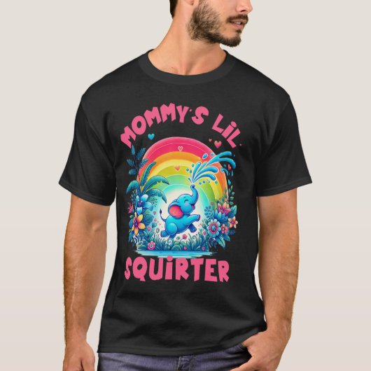 Papa's Lil' Squirter Ongepaste Grappige Embarras T-shirt (Voorkant)