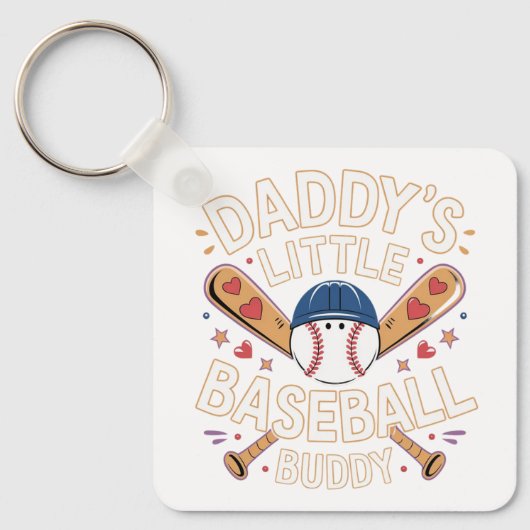 Papa's Little Baseball Buddy Graphic Sleutelhanger (Voorkant)