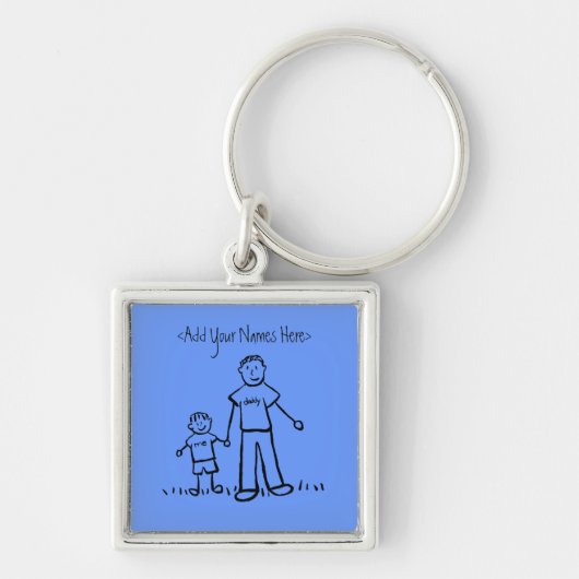 Papa's Little Boy Sleutelhanger (Custom Names) (Voorkant)