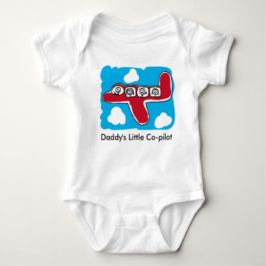 Papa's Little Co-pilot Een stuk Baby Bodysuit (Voorkant)