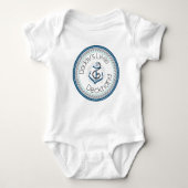 Papa's Little Deckhand — Marine & Grey Romper (Voorkant)
