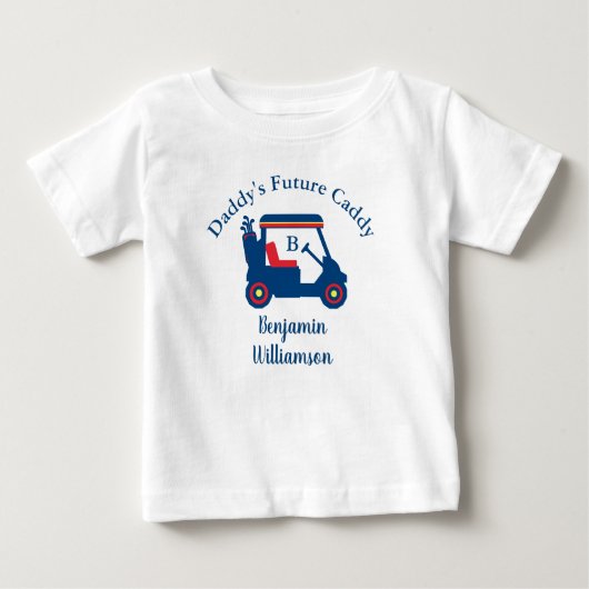 Papa's Little Dude Golf Winkelwagen Naam Monogram (Voorkant)