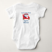 Papa's Little Dude Golf Winkelwagen Naam Monogram Romper (Achterkant)