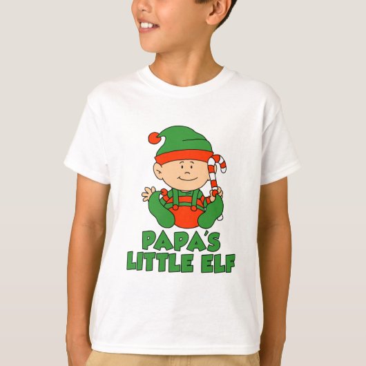 Papa's LIttle Elf Cute Cartoon T-shirt (Voorkant)