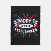 Papa's Little Firecracker Independence Day Firewor Fleece Deken (Voorkant)