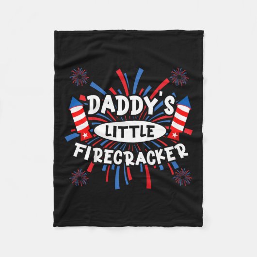 Papa's Little Firecracker Independence Day Firewor Fleece Deken (Voorkant)