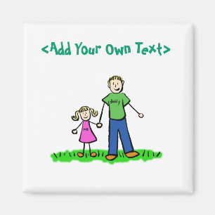 Papa's Little Girl Custom Cadeau Magnet