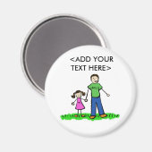 Papa's Little Girl Custom Magnet (Brunette) (Voorkant / Achterkant)