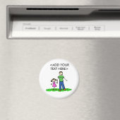 Papa's Little Girl Custom Magnet (Brunette) (Insitu (Vaatwasser))
