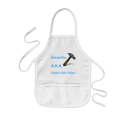 Papa's Little Helper Apron - Gepersonaliseerd Kinder Schort (Voorkant)