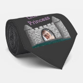 Papa's Little Princess Custom Photo Black Stropdas (Opgerold)