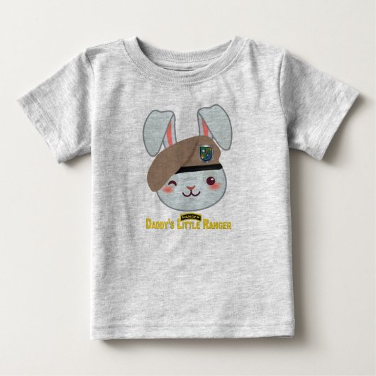 "Papa's Little Ranger Bunny" Baby T-Shirt (Voorkant)