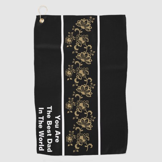 Papa's Lucky Charm: Beste pa Golf Towel Golfhanddoek (Voorkant)