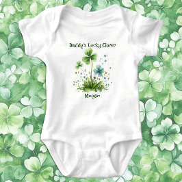Papa's Lucky Clover Klaver St. Patricks Dag Romper
