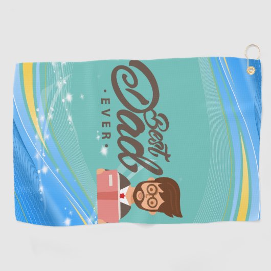 Papa's Lucky Towel: Beste pa Golf Towel Golfhanddoek (Horizontaal)